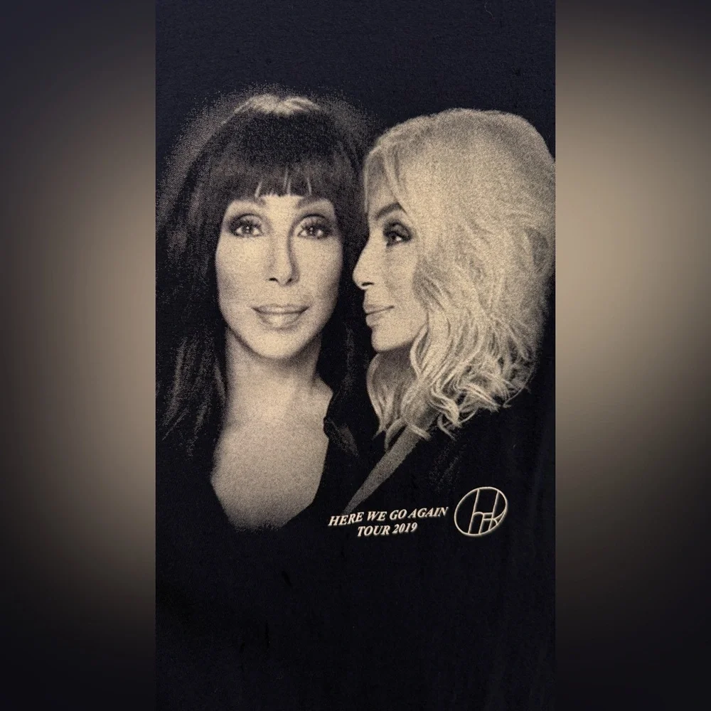 Cher Here We Go Again 2019 Tour Tee - Navy Blue Size L - Picture 3 of 8